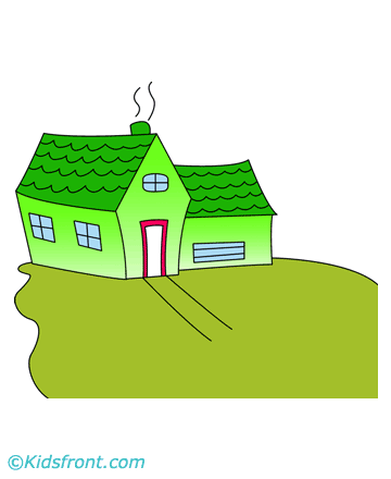 Country Side House Coloring Pages